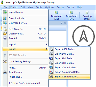 Select the Export Configuration option to create a backup of your Hydromagic configuration