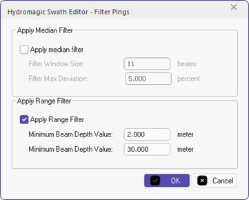 Click the Filter Pings button to filter the data