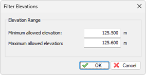 Select the minimum and maximum allowed elevation values