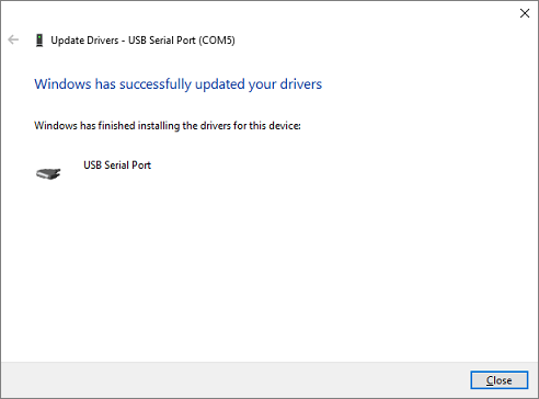 An updated device driver has been installed