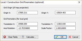 Enter the mining grid parameters