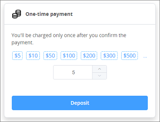 Top up your account by making a single payment