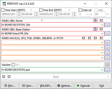 Select the RINEX files to use for the computation of the correction file