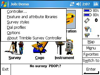 How to start recording PPK survey data with a Trimble TSC2 controller