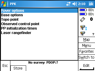 How to start recording PPK survey data with a Trimble TSC2 controller