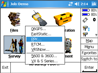 Select the PPK survey style