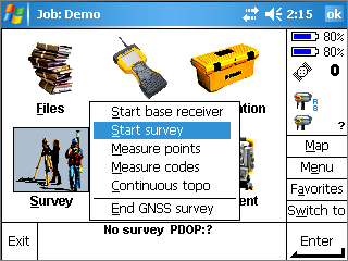 How to start recording PPK survey data with a Trimble TSC2 controller