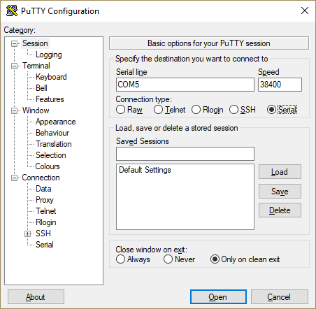 Logging incoming data using PuTTY