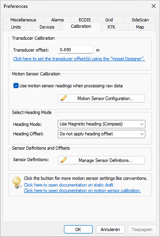 After configuring your echo sounder, please enter static draft when needed