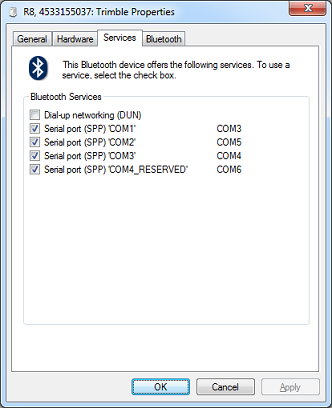 Bluetooth device available services