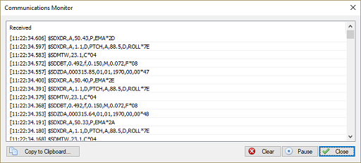 Use the communications monitor to check incoming data