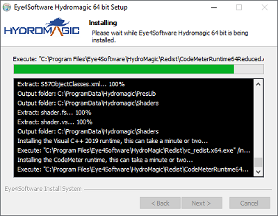 The setup wizard will now copy and install files to the selected program folder