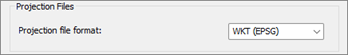 This option allows you to choose the projection file format used.