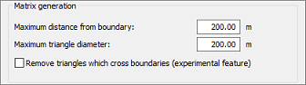Matrix generation advanced data processing options section