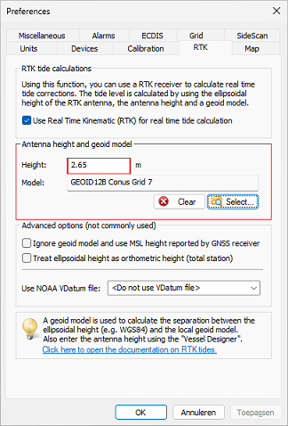 When using RTK, set the GNSS antenna height as well