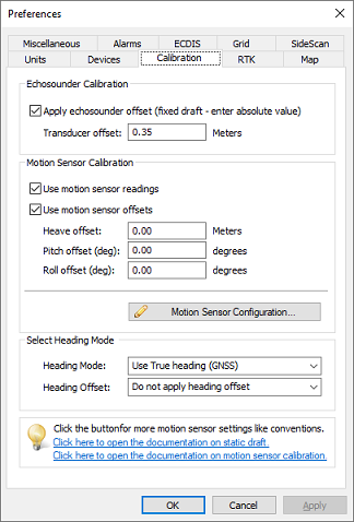 Calibrate the motion sensor before each survey