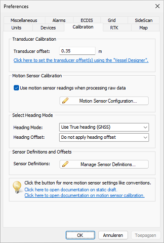 Calibrate the motion sensor before each survey