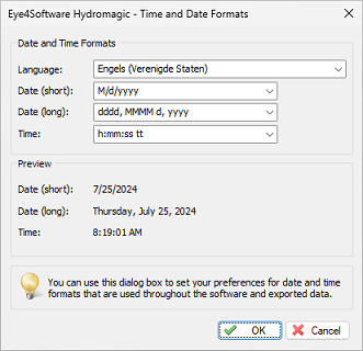 Date and Time formats