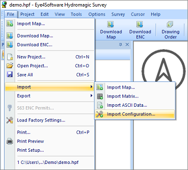 Select the Import Configuration option to restore backup of your Hydromagic configuration