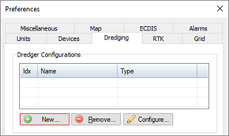 To create a new configuration, click the New button