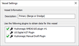 Select data sources for the primary vessel
