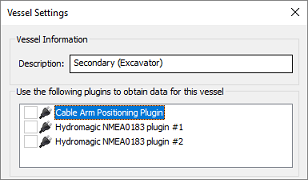 De-select data sources for the secondary vessel