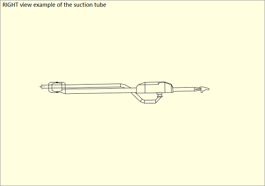 Example of RIGHT view shapes for a suction tube.