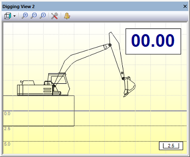 The digging view should look like this after calibration