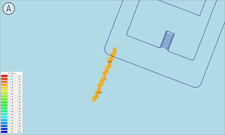 Example of recorded echo sounder data.