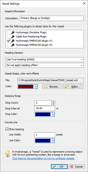 An example vessel configuration using the first NMEA0183 plugin for positioning