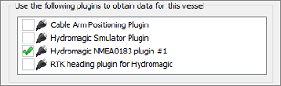 Select the plugins used to position the selected vessel