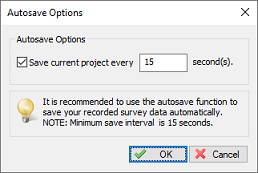 Auto save options