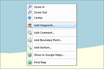 Select the Add Waypoint option from the context menu