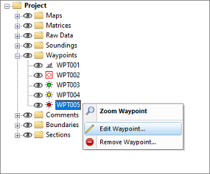 Waypoints can be accessed from the Project Explorer as well