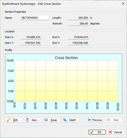 Right click the section, and select edit section to modify the cross section