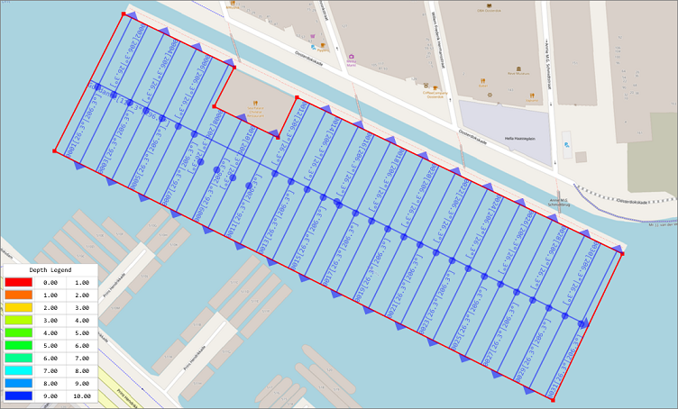 Use the alternating section directions option when using cross sections in the route planner