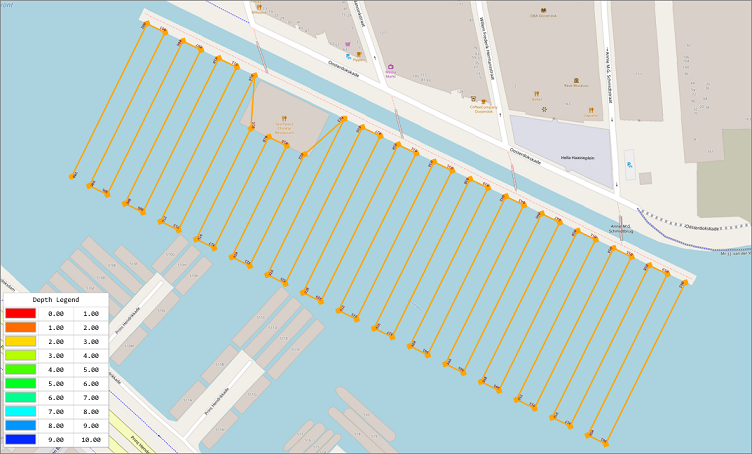 Use the alternating section directions option when using cross sections in the route planner