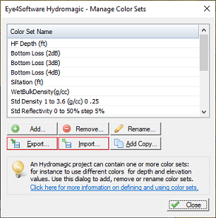 Select the location of the color legend using the drop down box.