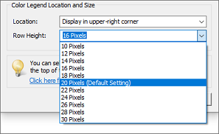 Adjust the row height when using smaller displays