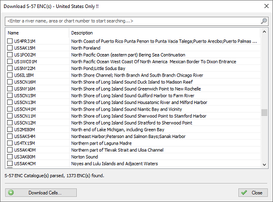 For the United States, you can use the built in ENC download tool as well