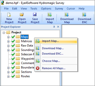 Right click the Maps folder in the Project Explorer to add a new ENC to the project