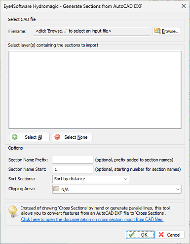 Import Cross Sections from AutoCAD DXF file(s)