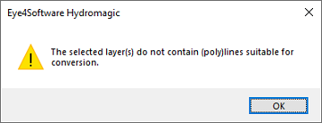 Layer doe not contain any suitable lines