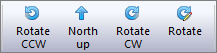 Use these buttons to rotate the map display contents
