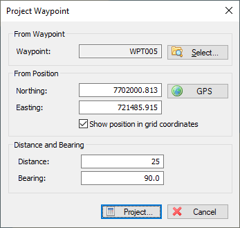 behalve voor postkantoor Lastig Projecting a waypoint - Eye4Software Hydromagic - Hydrographic Survey  Software