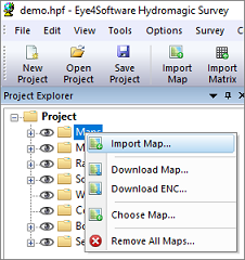 Import a raster map from the Project Explorer