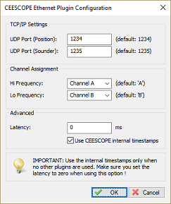 Configuring the CEESCOPE plugin