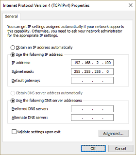 Network adapter configuration for the CEESCOPE