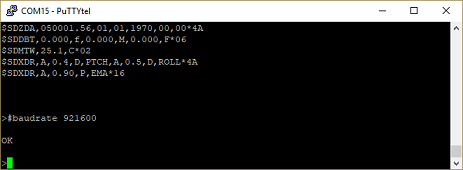 change the EchoLogger serial device speed with putty