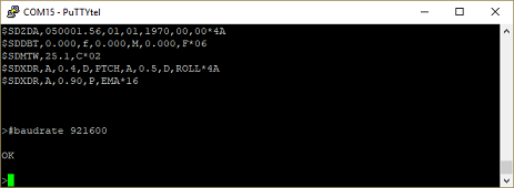 change the echologger serial device speed with putty